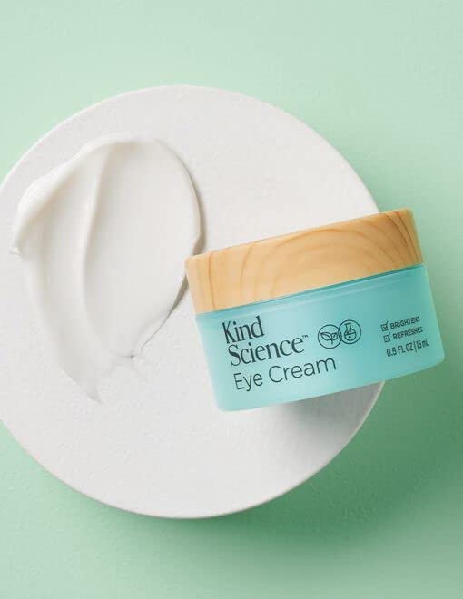 Kind Science by Ellen DeGeneres Eye Cream - Under Eye Cream for Wrinkles Noticably Smooths & Moisturizes - Anti Aging with Hyaluronuic Acid, Vitamin C - Fragrance Free, Paraben Free, 0.5 fl oz