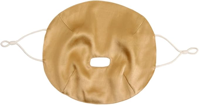 100% Silk Sleep Mask Modern Full Face Sleep Mask Soft Comfortable A Good Night’s Sleep Eye Mask with Adjustable Strap (Beige)