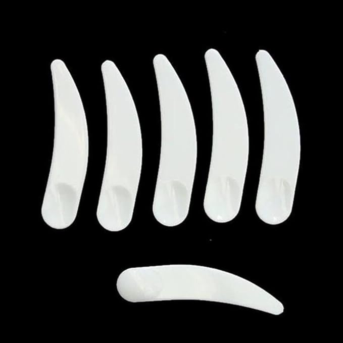 Ebonee 100 Pcs Mini Curved Cosmetic Spatula Scoop, Reusable Makeup Face Mask Spoon for Cream, Lotions, Moisturizers (White)
