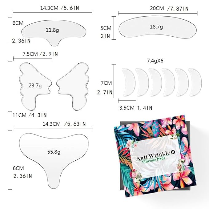 ACADA Anti Wrinkle Patches – Reusable Silicone Face Patches for Forehead Eyes Mouth Neck and Chest Wrinkle Patches for Firming & Lifting (Gel Patches 11pcs)