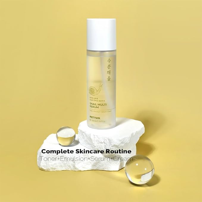Snail Mucin Serum for face 5.07fl.oz (150ml) Toner+Emulsion+Serum+Cream | Korean Skin Care