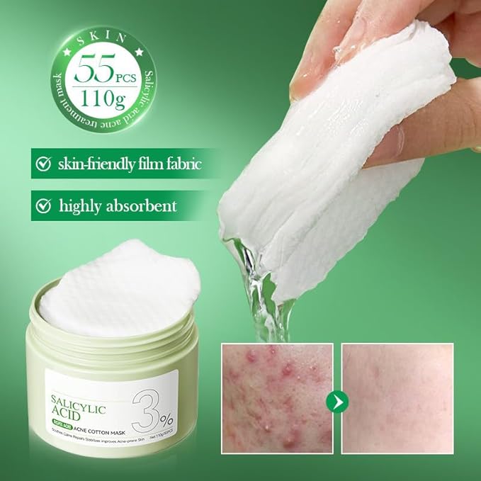 1 PC Salicylic Acid Cotton Pads Salicylic Acid Mask, Purifying Oil Control Deep Cleansing Soothing Mask For Face, 110g