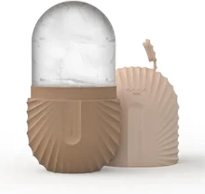 Ice Facial Roller - Skincare Beauty Ice Mold Face Massager for Face, Body, and Under Eyes (Kahki)