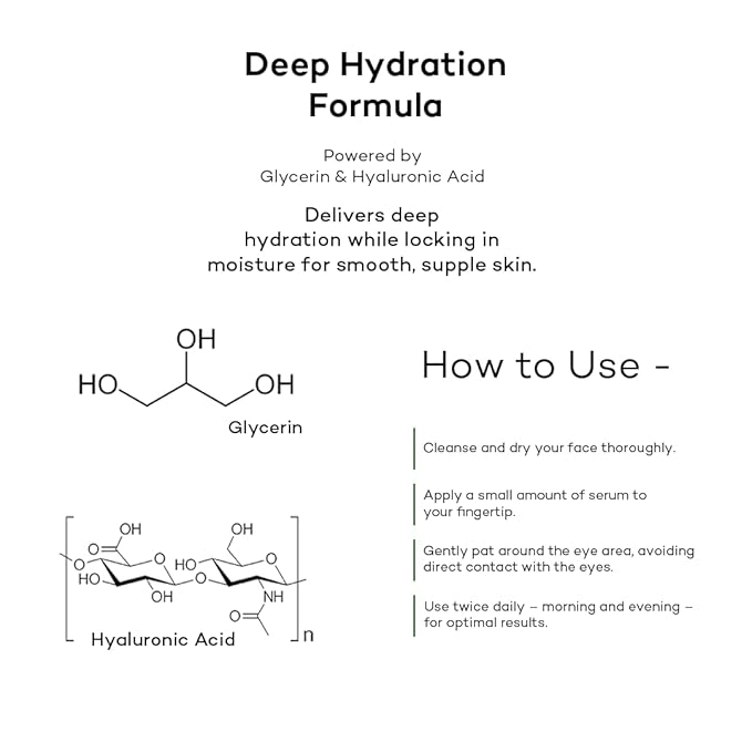 Collagen Hyaluronic Acid Serum; Reduces Dark circles, Puffy Eyes, Wrinkles, Under Eye Bags, Fine Lines. Anti-Aging, Hydrating Complex Eye Contour Serum, Effective Formula.