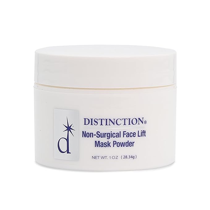Distinction Non-Surgical Face Lift Mask Powder | Antiaging Mask to Tighten & Tone Skin | Contains Vitamin E for Radiant Younger Skin (1 Oz)