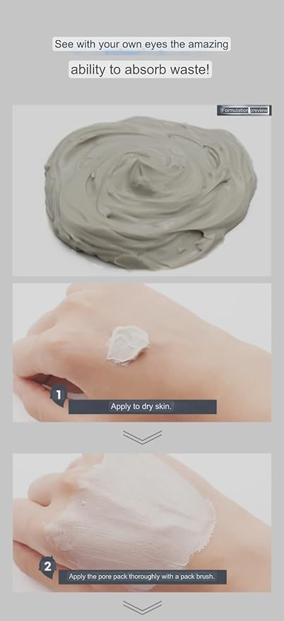 Pore Tightening & Cleaning Mask (5.3oz) - Deep Cleansing Mask for Blackhead Removel, Pore Reducing & Tightening. Kaolin, Allantoin, Bentonite. Korean Skin Care