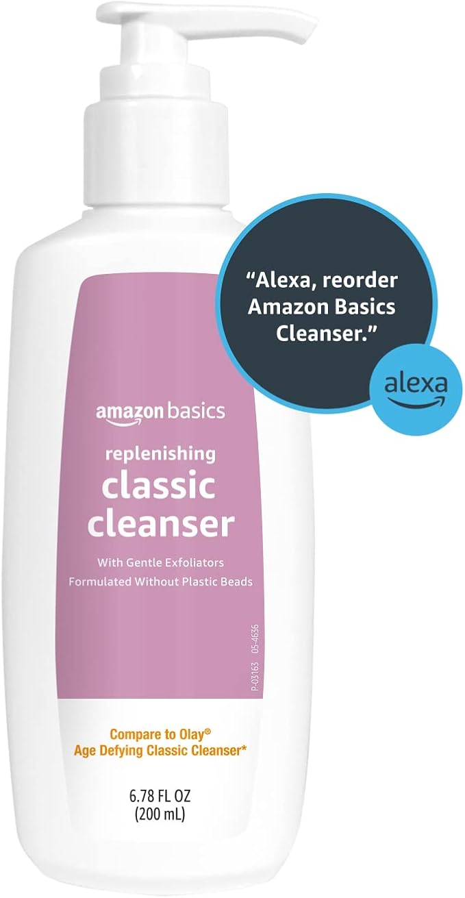 Amazon Basics Replenishing Cleanser Exfoliating Face Wash, Unscented, 6.78 fl oz (Pack of 3)