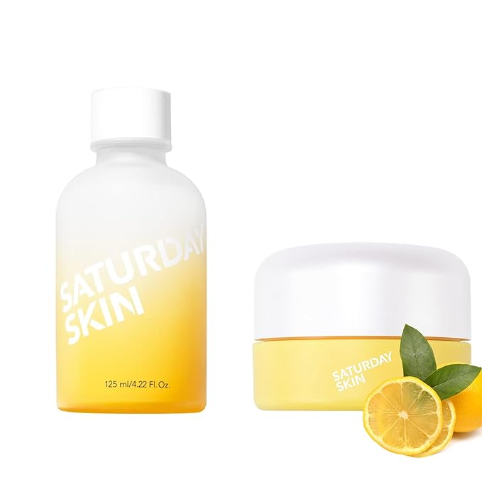 Saturday Skin Yuzu Eye Cream Vitamin C Wide Under Tight Eye Cream and Yuzu Vitamin C Toner for Dryness Dullness Face Hydrate