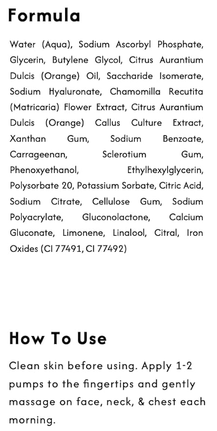 Energy Boost Vitamin C Serum, Citrus Stem Cell Formula, 1 oz Amber Glass Pump Bottle