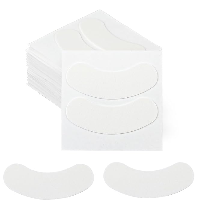 100 Pcs Natural Anti-sensitive Foam Eye Patches Under Eye Pads Eyelash Extensions Supplies Kit Beauty Tools No Tape Needed Well Stick No Lint Microfoam Lash Pads Fit Most Eye Shape