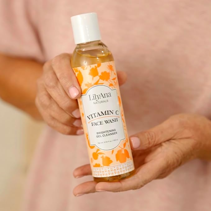 LilyAna Naturals Vitamin C Skincare Gift Set - Brightening and Anti-Aging Skin Care Products - Vitamin C Serum and Hyaluronic Acid - 4 Piece Set