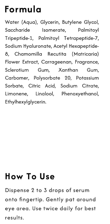 Triple Threat Eye Corrector Serum, Triple Peptide Formula, 1 oz Amber Glass Pump Bottle