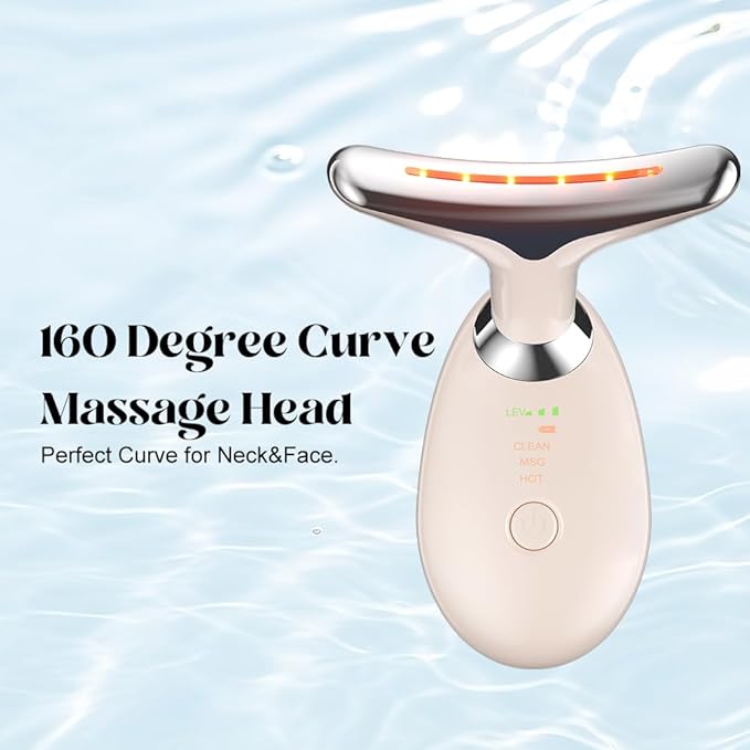 Neck Face Massager, Facial Massage Device with Thermal, Triple Action Colour Modes for Skin Care, Face Sculpting Tool for Double Chin(pink)