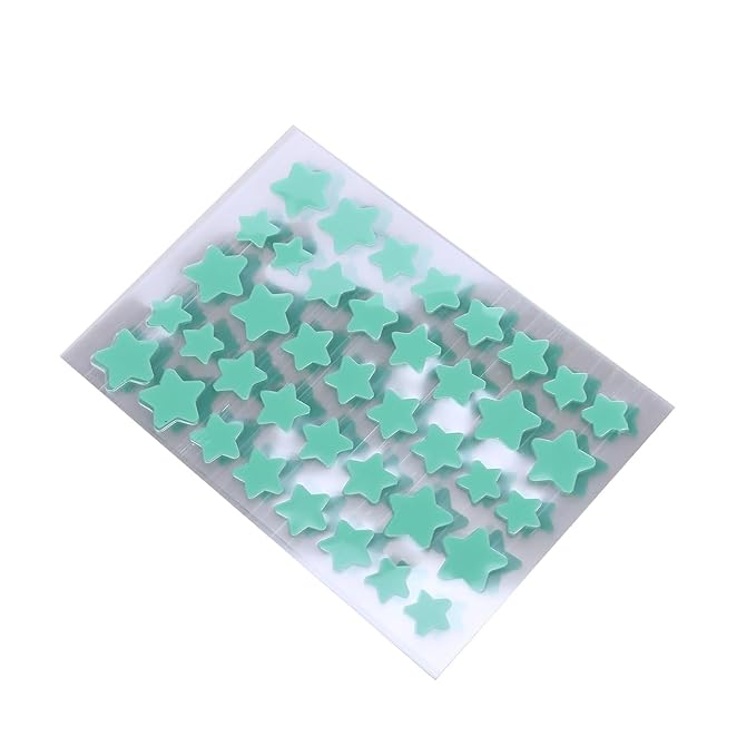 10 Sheets/Pack (400 Capsules) Pimple Patches for Face,Hydrocolloid Acne Patches Star Pimple Patches for Healing,Cute Star Face Stickers Zit Patch,Pore Cleansing Strips,Treatments and Masks (Green)