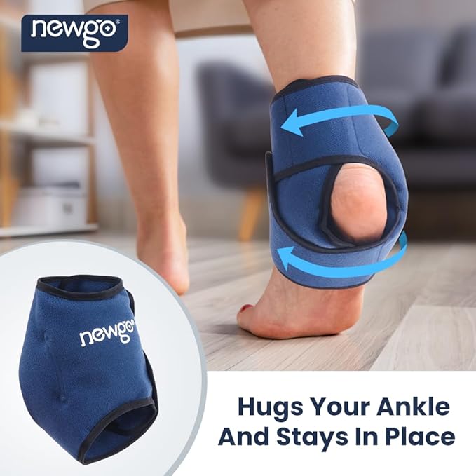NEWGO Bundle of Cooling Eye Mask and Ankle Ice Wrap Blue