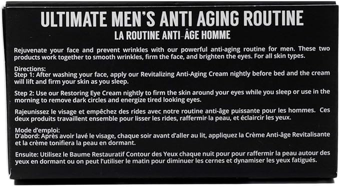 Brickell Men's Ultimate Anti-Aging Routine, Anti-Wrinkle, Night Face Cream and Eye Cream to Reduce Puffiness, Wrinkles, Dark Circles, Under Eye Bags, Natural and Organic, Scented