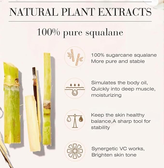 Squalane and Vitamin C Rose Serum. Anti Aging Anti Wrinkle Brighten, Hydrate, Firm and Reveal Radiant Skin 1.0 ounces