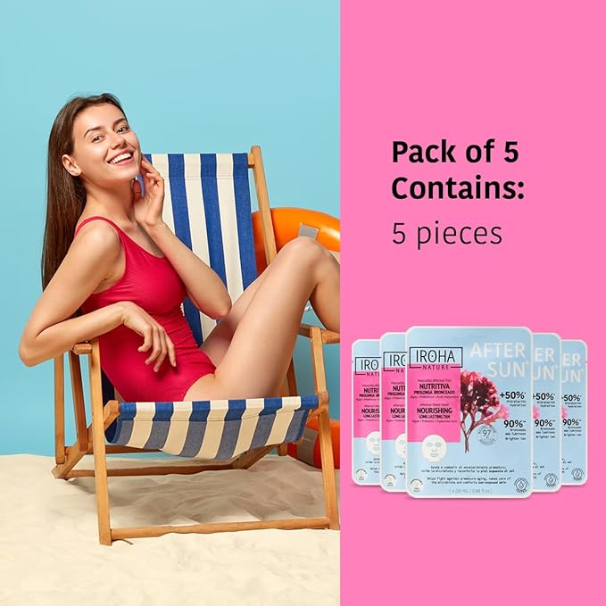 After Sun Skin Care Mask, Prolongs Tan - Pack of 5 Pieces