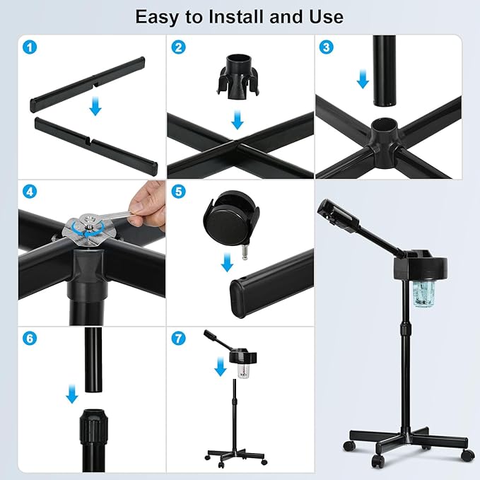 Professional Facial Steamer, Face Steamer with Hot Mist, Esthetician Facial Steamer Salon Spa Beauty Skin Care Equipment