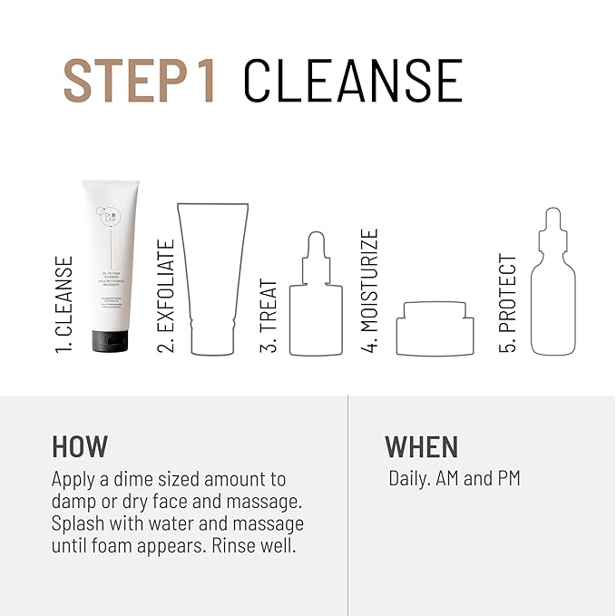 Dr. Brandt Dr. B Lab Oil-to-Foam Cleanser - Gentle, Hydrating, Double Cleansing Formula Removes Dirt, Makeup & Impurities - 4.2 fl oz, Pack of 2