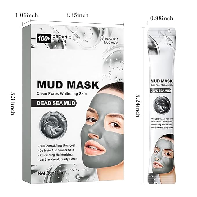 10X Collagen Anti-Aging Sleep Mask – Active Protein Technology – Intensive Hydration, Reduces Sagging & Dullness, Skin Care, Smooth & Whitilight, Cruelty-free (10PCS-Mud Mask-Dead sea mud White)