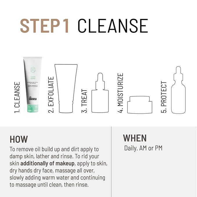 Dr. Brandt Clean Biotic - pH-Balancing Yogurt Cleanser - Melts Away Dirt, Debris, Pollution, Makeup, Sunscreen & Excess Oil - 3.5 fl oz
