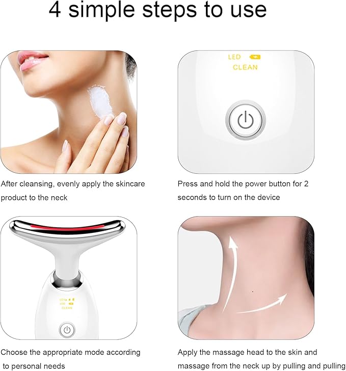 Facial and Neck Massager,7 Color Led light therapy for Face and Neck, Multifunctional Facial Skin Care Tools,Beauty Device for Home Use