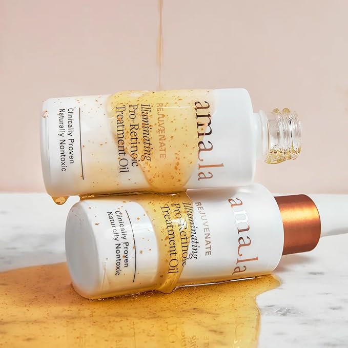 Amala Illuminating Pro-Retinoic Treatment Oil, Natural Retinol Alternative with Picão Preto Extract, 23K Gold, Cacay Seed Oil. Anti-Wrinkle Oil (8ml)