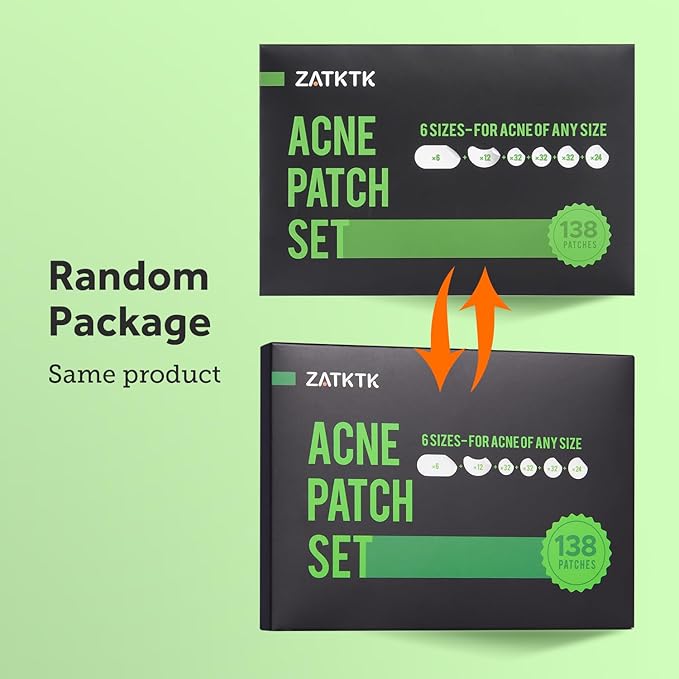 Pimple Patches (6 Sizes 138 Patches), Acne Patches for Large Zit Breakouts, Hydrocolloid Bandages for Face, Chin, Nose, Forehead, Body, Back, Neck & Chest, Oval Hydrocolloid Acne Patches