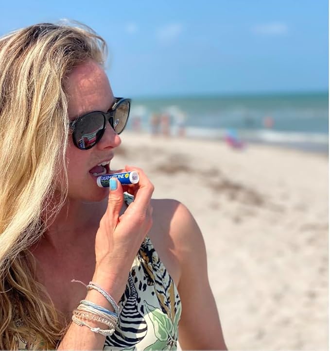 Dermatone Original Lip Balm | Medicated & Moisturizing | Cocoa Butter, Aloe, Vitamin E | Soothe & Heal Chapped Lips | SPF30 | 2-Pack, 0.15oz sticks