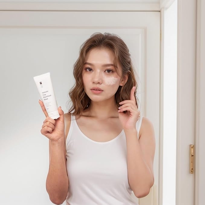 Volcanic Clay Blackhead Removal Mask for Oily Skin - Pore Tightening, Sebum Control, Skin Soothing K-Beauty Face Mask, 4.23oz