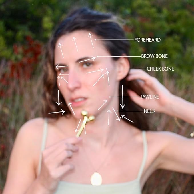 Mwein 3D Face Massage Roller โ Mini Lightweight Travel-Sized Y-Shaped Stainless Steel โ Jade Roller, Ice Roller, Cellulite Roller โ Face Sculpting Tool (Silver)