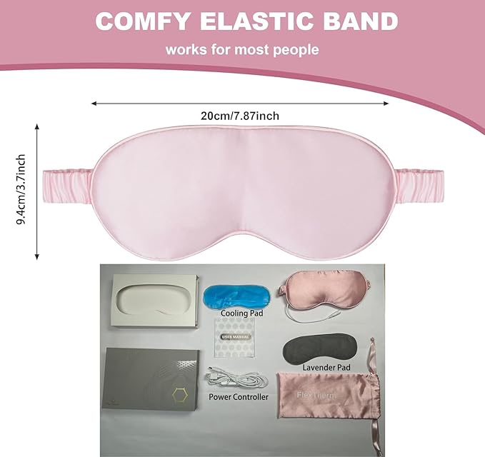 Heated Eye Mask for Dry Eyes,FSA HSA Eligible,Syndrome, MGD, Blepharitis, Stye Eye Treatment,Warm Compress for Eyes, Cool Eye Masks for Dark Circles and Puffiness,Soothe Eye Discomfort.(Pink)