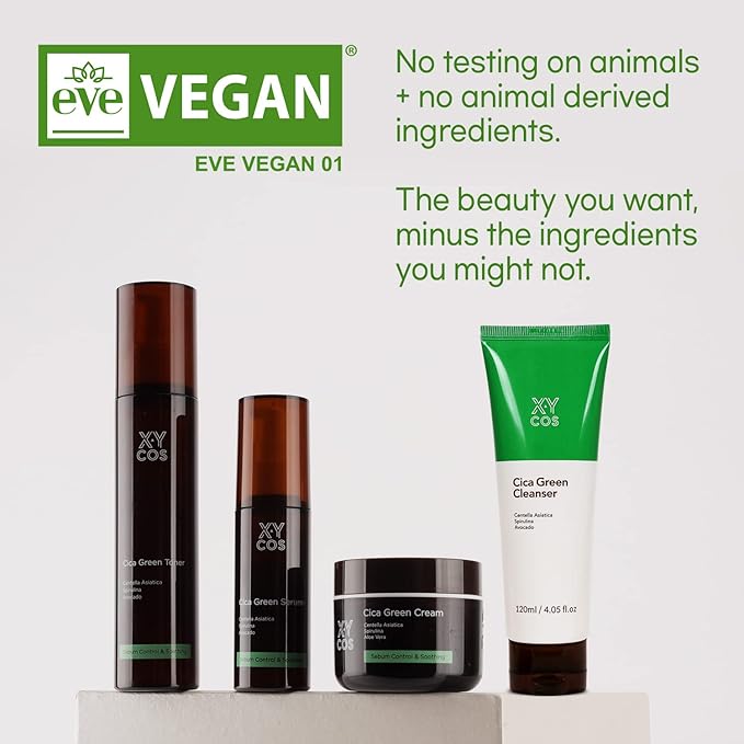 CICA GREEN CREAM (1.7oz) |100% vegan, EVE Vegan Certified, cruelty free| great vegan cosmetics for acne and blemishes and balances skin