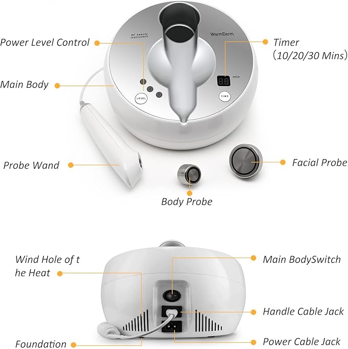 Skin Firming Facial Device, Professional Home Beauty Device for Face and Body, 5 Energy Levels - Salon Results