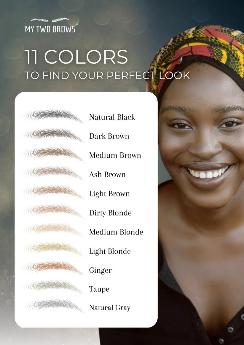 (10 pairs) Taupe Temporary Eyebrow Tattoo - Medium Size - Waterproof & Smudgeproof - Assertive Arch Style Eyebrow Stickers - Sheet Lasts up to 30 Days - Won't Work on Existing Brows