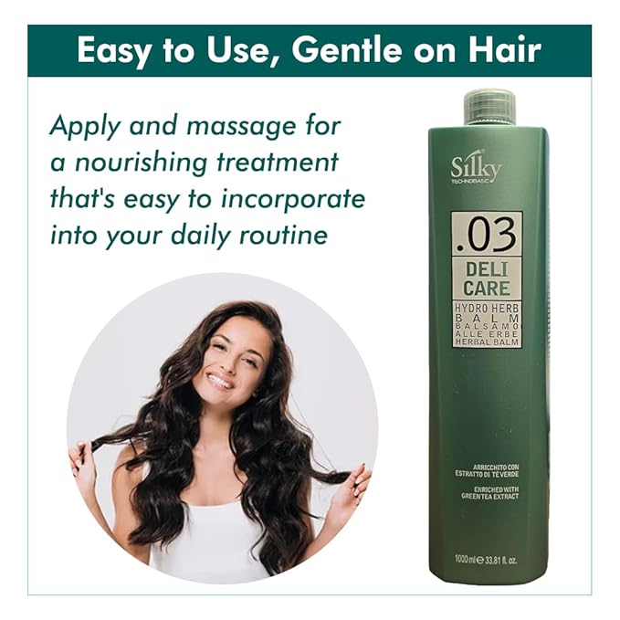 .03 Hydrating Hair Balm with Green Tea Extract - Daily Herbal Hair Treatment for Instant Hydration & Manageable Hair - Hair Mask 1000 ml