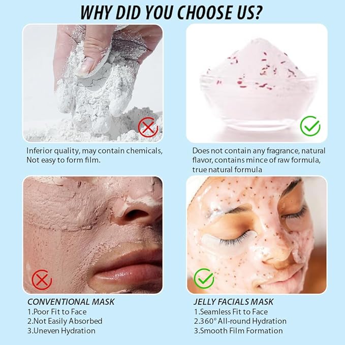 Jelly Mask For Facials Professional Jelly Mask Powder Hydrating Rubber Mask Jelly Face Masks Diy Spa Face Skin Care Mask