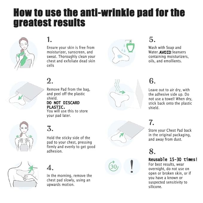 32 Pcs Wrinkle Patches,Reusable Silicone Face, Forehead, Neck & Chest Wrinkle Pads – Anti Aging Overnight Facial Smoothing Pads for Fine Lines, Decollete Care, Skin Rejuvenation