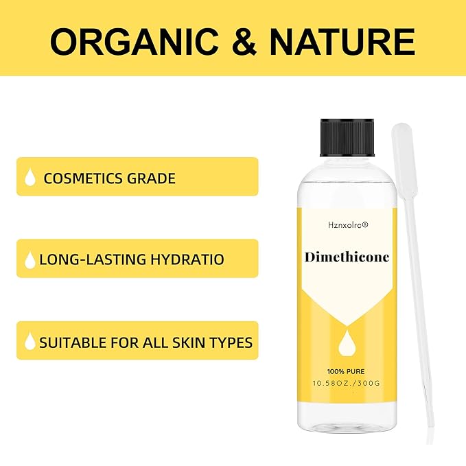10.58 oz Dimethicone (Polydimethylsiloxane), 100% Pure, Cosmetic Grade, Suitable for Hair, Body, Skin Conditioning Products and More