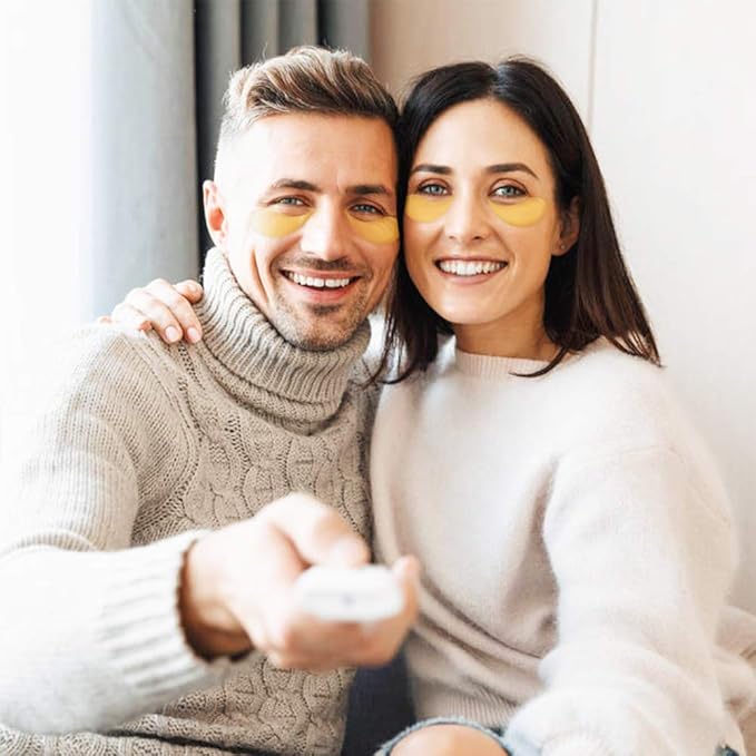 Under Eye Collagen Patch, 24K Gold Anti-Aging Mask, Pads for Puffy Eyes & Bags, Dark Circles and Wrinkles, with Hyaluronic Acid, Hydrogel, Deep Moisturizing Improves elasticity, 30 Pairs