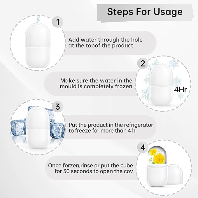 Upgraded Ice Facial Roller for Face and Eye Beauty, Gua Sha Massage, Silicone Ice Mold