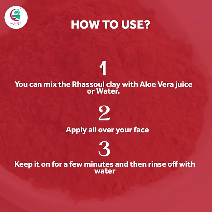 Rhassoul Clay for Hair & Face 1 LB | 100% Pure Rhassoul Clay Hair Mask Ingredient | May Stain Skin & Hair When Used Wet