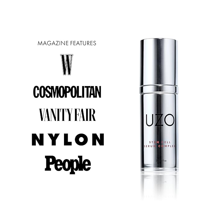 UZO Stem Cell Serum Complex, Plant-Based Hydrating Face Serum with Antioxidants, Facial Skincare, Improves Skin Tone, Texture & Elasticity, All Skin Types - Day & Night Use, 1 FL Oz, 30ml