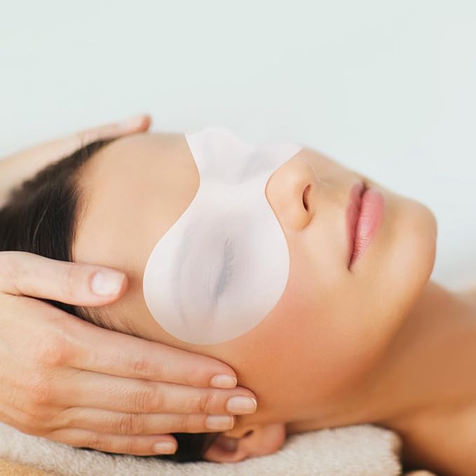 200 Sheets Disposable Non Woven Eye Mask, Cotton Eye Mask Paper, Eye Covers for Facials, Eye Masks for Skincare, Moisture Retention, Spa, Wrap