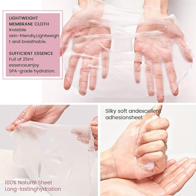 Face Sheet Mask Skincare,Hydrating Spa Face Mask For Sensitive Skin,Moisturize,Nourish for All Skin Types,Natural Skin Care Spa Face Mask for Women Men Girls,Pack of 8