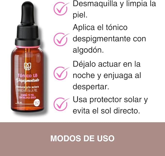 LB Tónico Facial x2 Pack: Despídete de las Manchas y Logra UNA Piel Radiante | Despigmentante LB para un Rostro Luminoso y Uniforme