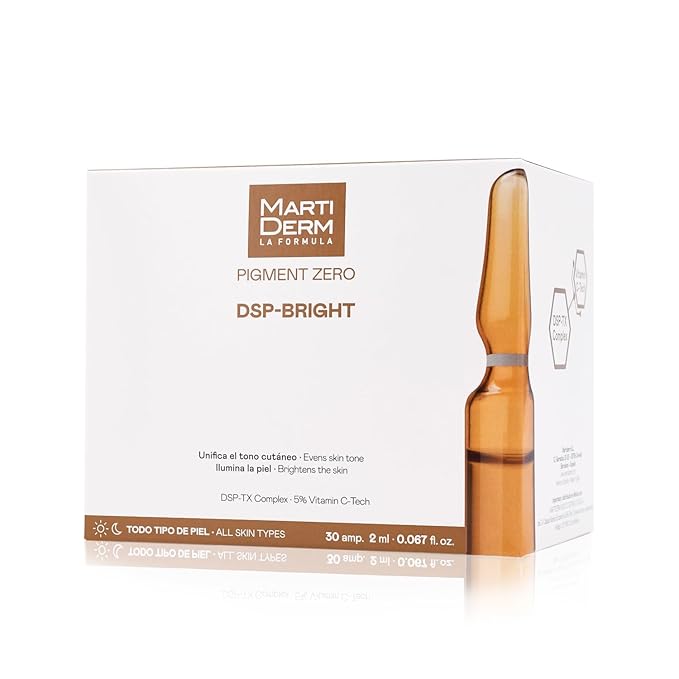 MartiDerm DSP Bright for Women and Men with Vitamin C-Tech and DSP-TX Complex, for a bright skin and even skin tone, 30 Ampoules