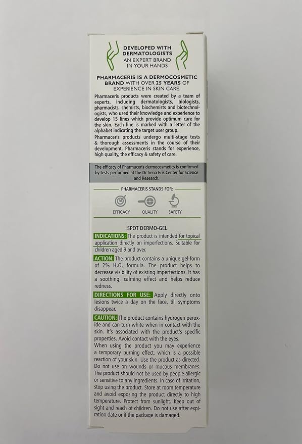 POINTGEL Spot Dermo-Gel For Imperfections with 2% Hydroperoxide, Salicylic Acid & D-Panthenol, Breakout Spot Gel, For Oily & Combination Skin, 0.34 fl oz