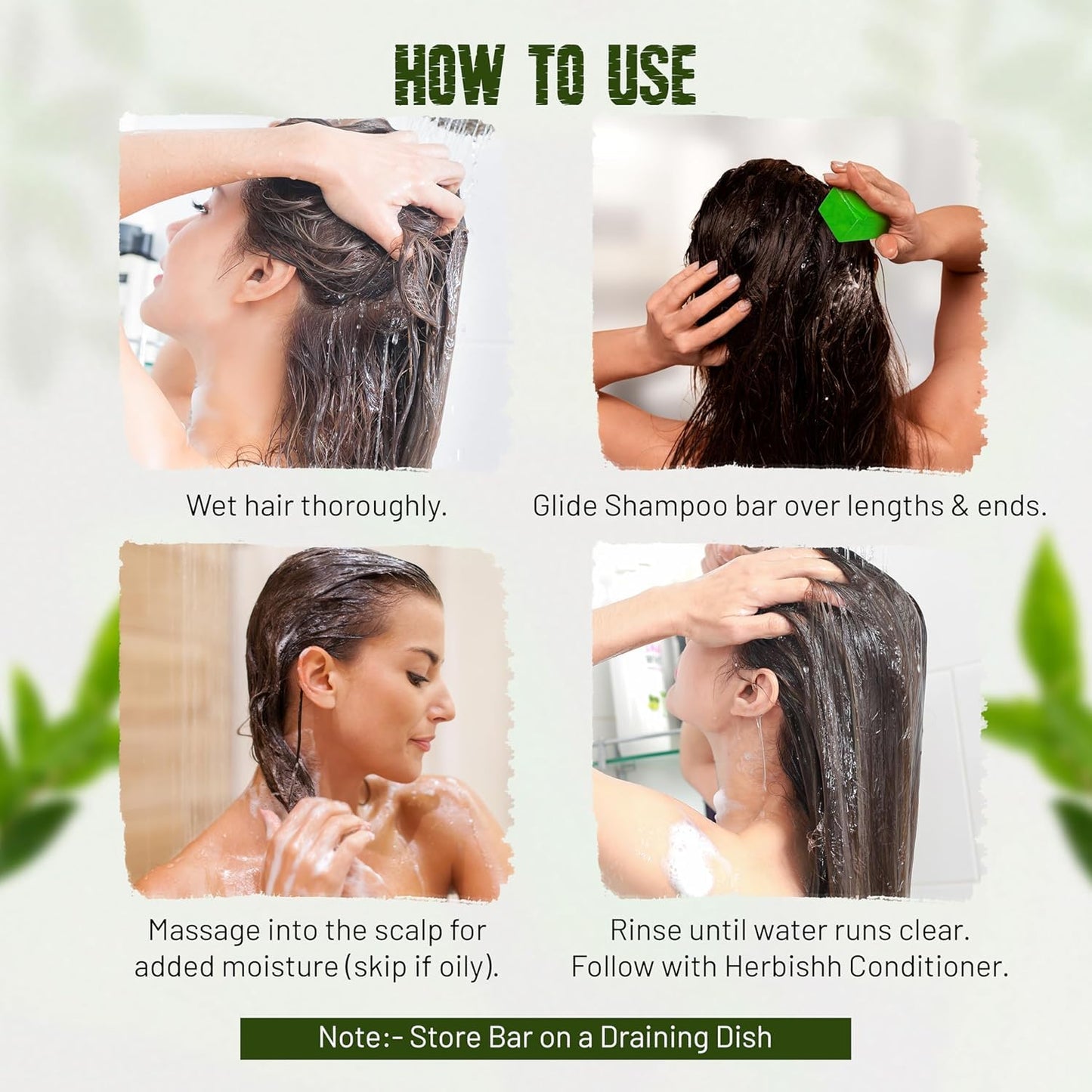 Herbishh Tea Tree & Mint Shampoo Bar – Tea Tree Oil Soap Bar for Oily Hair & Scalp Cleanse – Solid Travel Size Shampoo for Men & Women – Minty Deep Cleansing, 3.53 oz pk of 3